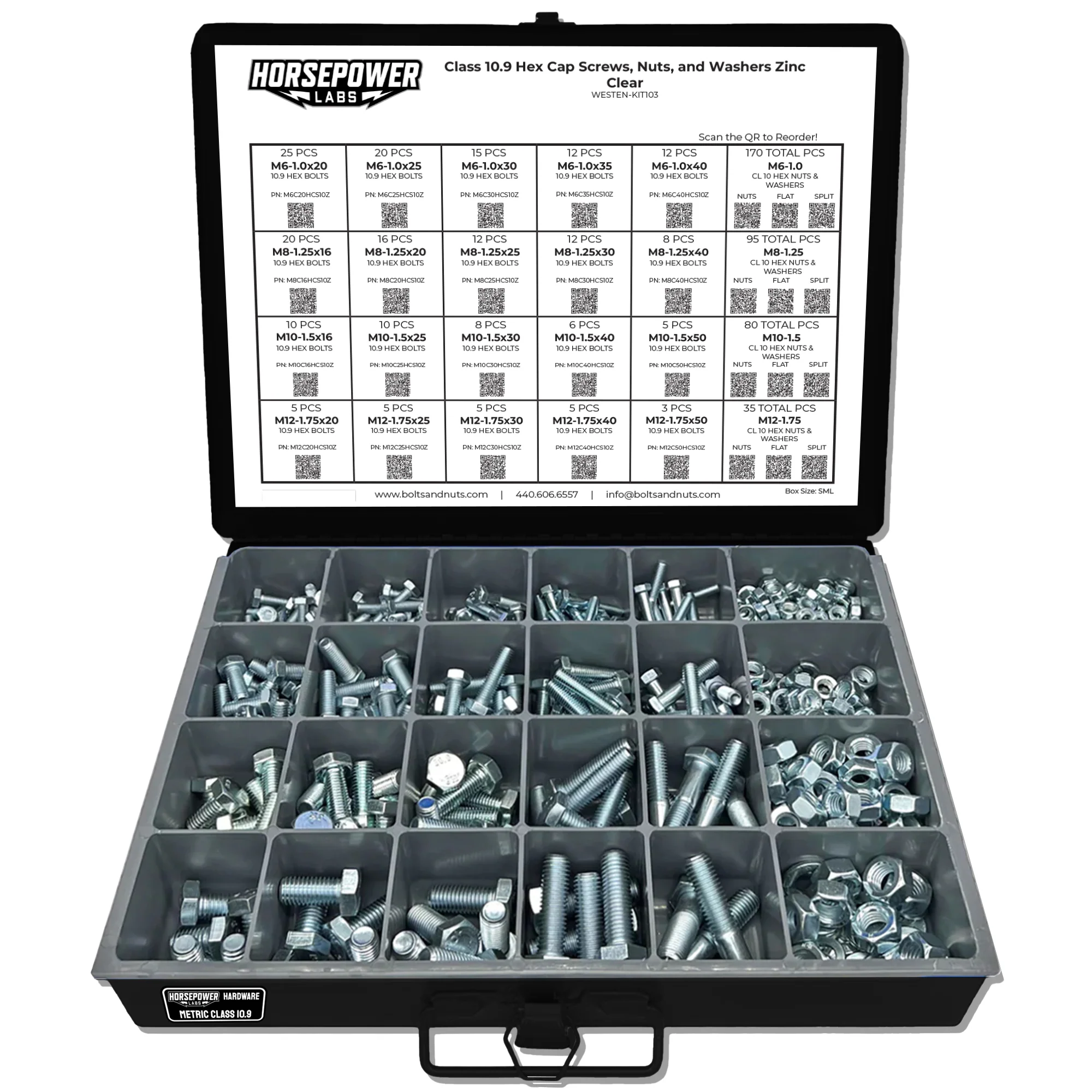 Metric Class 10.9 Coarse Thread Hex Bolt & Nut Kit - Image 3